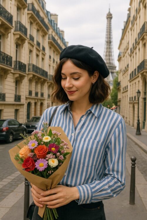 フランス_パリ_旅行_写真_映え_花屋_花束