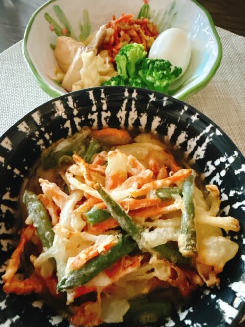 駐在妻_アメリカ生活_ご飯_料理_かき揚げ_天ぷら