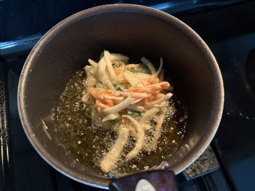 駐在妻_アメリカ生活_ご飯_料理_かき揚げ_天ぷら