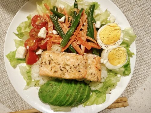 駐在妻_アメリカ生活_ご飯_献立_料理_サーモン_ワンプレート