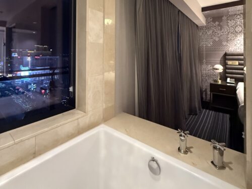 ラスベガス_ホテル_コスモポリタン_部屋_宿泊_風呂_浴室_夜景