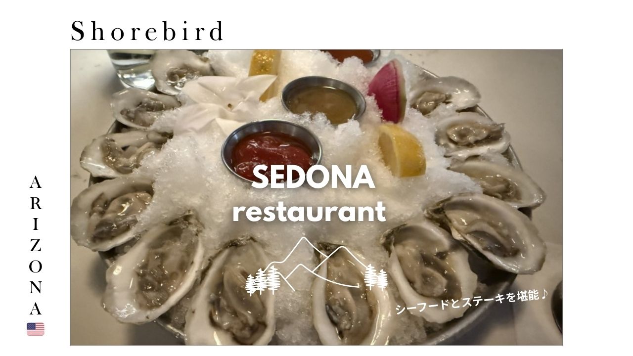 Shorebird_セドナ_アリゾナ_レストラン_アメリカ料理_牡蠣_ディナー_晩御飯_ご飯_ステーキ_シーフード_寿司