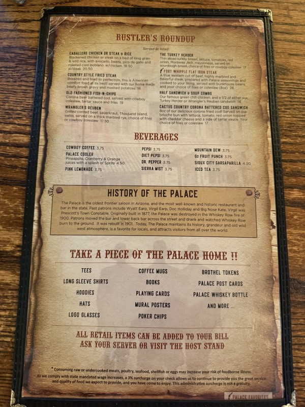 プレスコット_おすすめ_レストラン_バー_老舗_歴史_ごはん_ランチ_アメリカン_palace